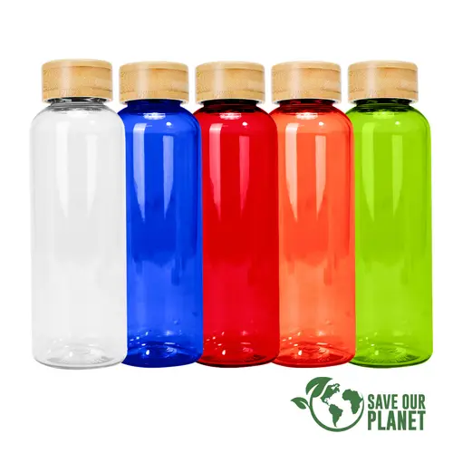 Botella PET tapa bamboo "AINOA" 550cc